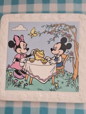 Disney Trivet Wall Plate feat. Mickey Mouse, Minnie Mouse #Vintage